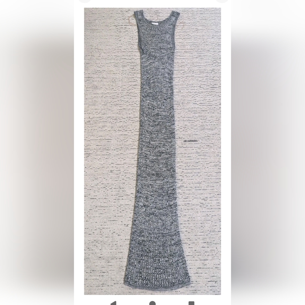 Vintage Y2K Black And White Marl Maxi Dress